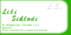 lili siklodi business card